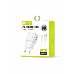 (SX-FC05-C) - Carregador De Parede + Cabo Usb Tipo C - [Caixa com 300 peças]