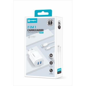 (SX-FC58-V8) - Carregador De Parede + Cabo Micro Usb - [Caixa com 200 peças]