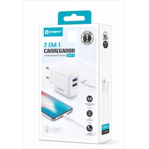 (SX-FC59-C) - Carregador De Parede + Cabo USB-C - [Caixa com 200 peças]