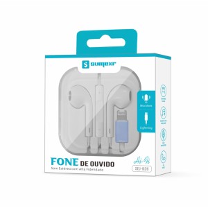 FONE DE OUVIDO COM MICROFONE E BOTÃO DE VOLUME (SEJ-B26-A)