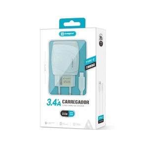 (SX-FC18-C) - Carregador De Parede + Cabo Usb Tipo C - [Caixa com 200 peças]