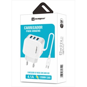 (SX-T9-V8 ) - Carregador De Parede + Cabo Micro Usb - [Caixa com 200 peças]
